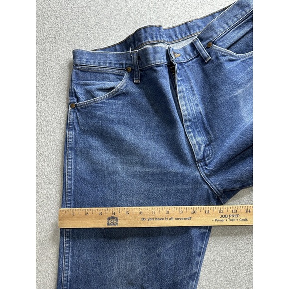 Wrangler 13MWZ Jeans Mens 36x32 Blue Denim Western Cowboy Bootcut USA Style - Picture 11 of 14